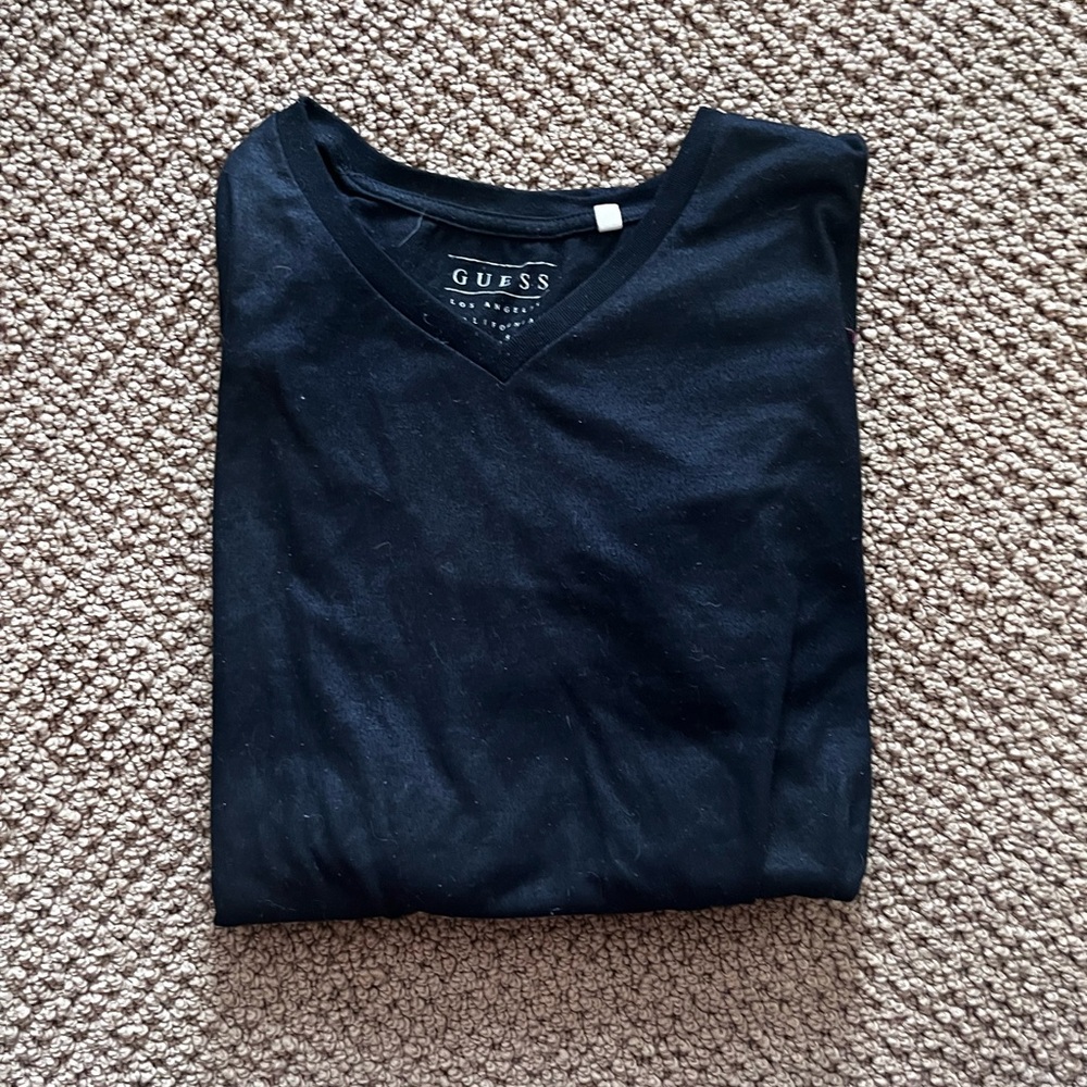 GUESS Black V-Neck T-shirt